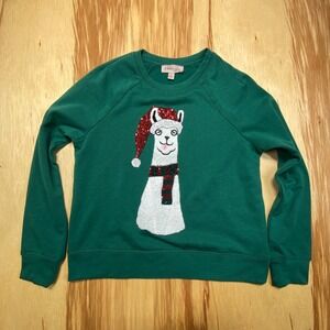 Philosophy Christmas Llama XS Womens Crew‎ Sweatshirt